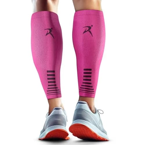 Rymora Calf Compression Sleeves for Women & Men (Pair) Hot Pink XL | Graduated Support for Shin Splints & Recovery thumbnail 1