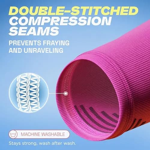 Rymora Calf Compression Sleeves for Women & Men (Pair) Hot Pink XL | Graduated Support for Shin Splints & Recovery thumbnail 7