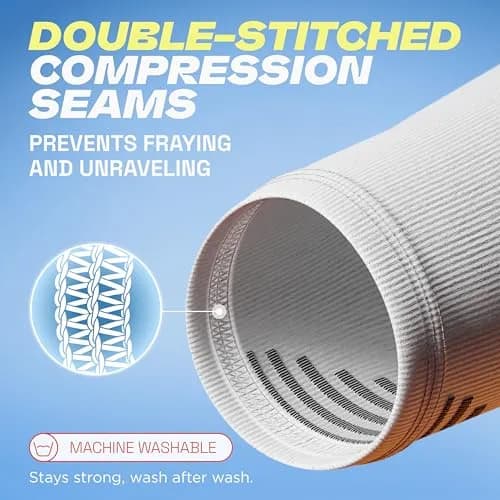 Rymora Calf Compression Sleeves for Men & Women (Pair) White Small | Graduated Support for Shin Splints & Recovery thumbnail 7