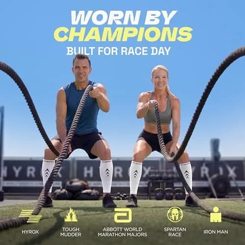 Rymora Calf Compression Sleeves for Men & Women (Pair) White Small | Graduated Support for Shin Splints & Recovery thumbnail 3
