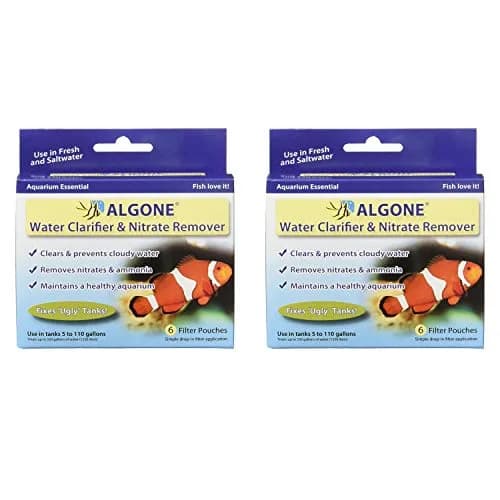 Algone Aquarium Water Clarifier and Nitrate Remover Pouches 2 Pack (6 Pouches Each) | Clears Cloudy Water & Reduces Nitrates thumbnail 1