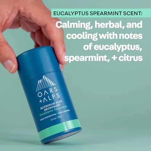 Oars + Alps Aluminum Free Deodorant Stick Eucalyptus Spearmint 73.7g (2.6oz) | Odor Protection & Reduced Friction thumbnail 5