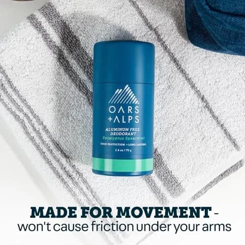 Oars + Alps Aluminum Free Deodorant Stick Eucalyptus Spearmint 73.7g (2.6oz) | Odor Protection & Reduced Friction thumbnail 3