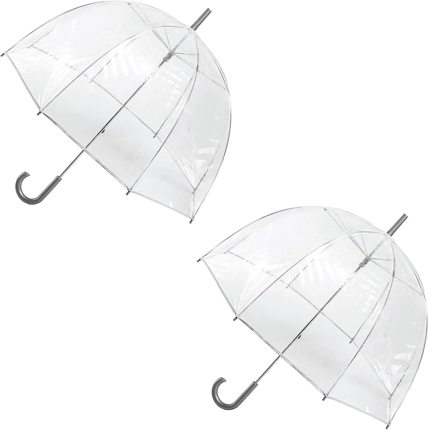 totes Signature Clear Bubble Umbrella 51" - 2 Pack | Transparent Windproof Auto Open Stick Umbrella for Travel & Events - main product image