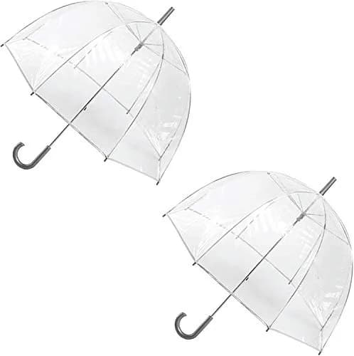 Totes Clear Canopy Bubble Umbrella with J Hook Handle & Auto Open, 130 cm (51") Arc | Enhanced Visibility for Rainy Days thumbnail 1