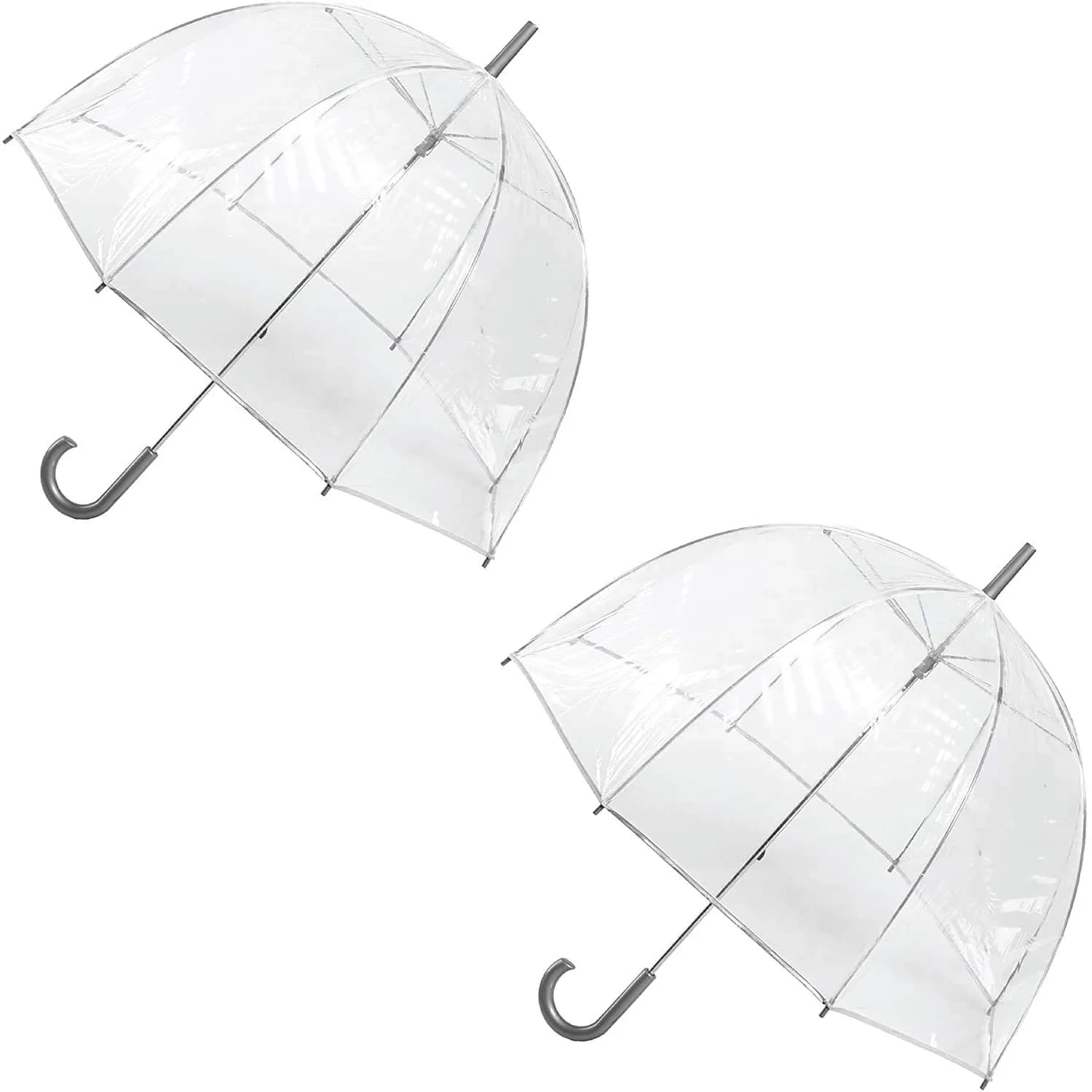 Totes Clear Canopy Bubble Umbrella with J Hook Handle & Auto Open, 130 cm (51") Arc | Enhanced Visibility for Rainy Days