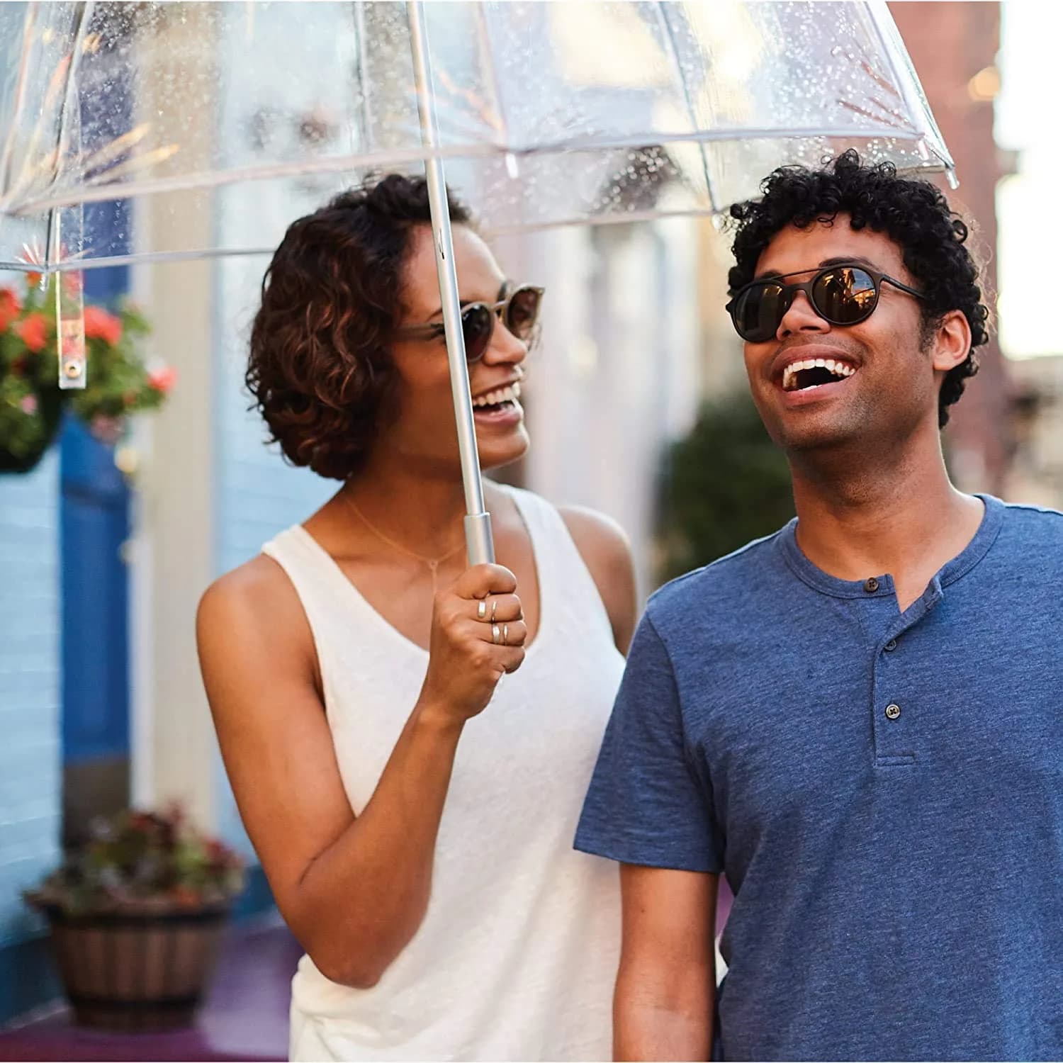 totes Signature Clear Bubble Umbrella 51" - 2 Pack | Transparent Windproof Auto Open Stick Umbrella for Travel & Events - view 2