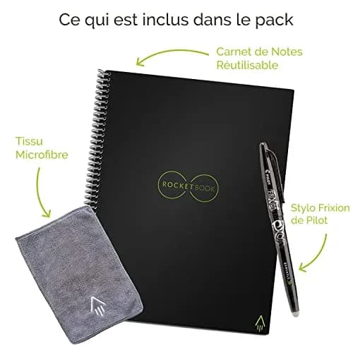 Rocketbook Fusion Reusable Undated Productivity Planner, Executive Size 6x8.8, Navy Blue | Goals, Monthly and Weekly Calendar, Daily To-do List, Lined and Dotted Notes Pages thumbnail 6
