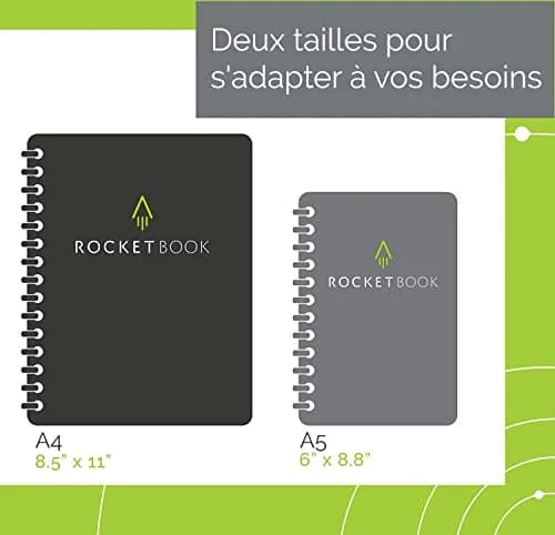 Rocketbook Fusion Reusable Undated Productivity Planner, Executive Size 6x8.8, Navy Blue | Goals, Monthly and Weekly Calendar, Daily To-do List, Lined and Dotted Notes Pages thumbnail 7