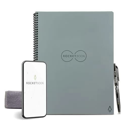 Rocketbook Core Reusable Spiral Notebook, Executive Size 6x8.8, Gray - Dotted Pages - main product image