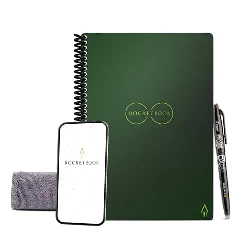 Rocketbook Core Reusable Spiral Notebook, Classic Executive Size 6x8.8, Green - Dotted Pages - main product image