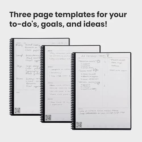 Rocketbook Fusion Reusable Undated Productivity Planner, Letter Size 21.6 x 27.9 cm (8.5 x 11 inches), Gray | 7-Section Template Hybrid Notebook thumbnail 5