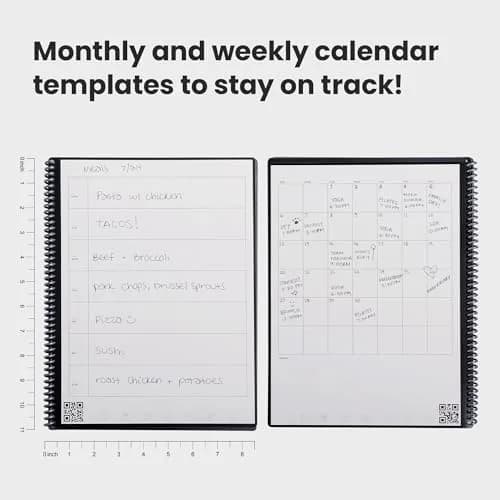 Rocketbook Fusion Reusable Undated Productivity Planner, Letter Size 21.6 x 27.9 cm (8.5 x 11 inches), Gray | 7-Section Template Hybrid Notebook thumbnail 6