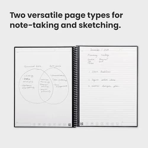 Rocketbook Fusion Reusable Undated Productivity Planner, Letter Size 21.6 x 27.9 cm (8.5 x 11 inches), Gray | 7-Section Template Hybrid Notebook thumbnail 7