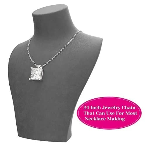 selizo Silver Plated Cable Necklace Chains 24 Inches (61 cm) | 30 Pack Bulk for Jewelry Making thumbnail 6