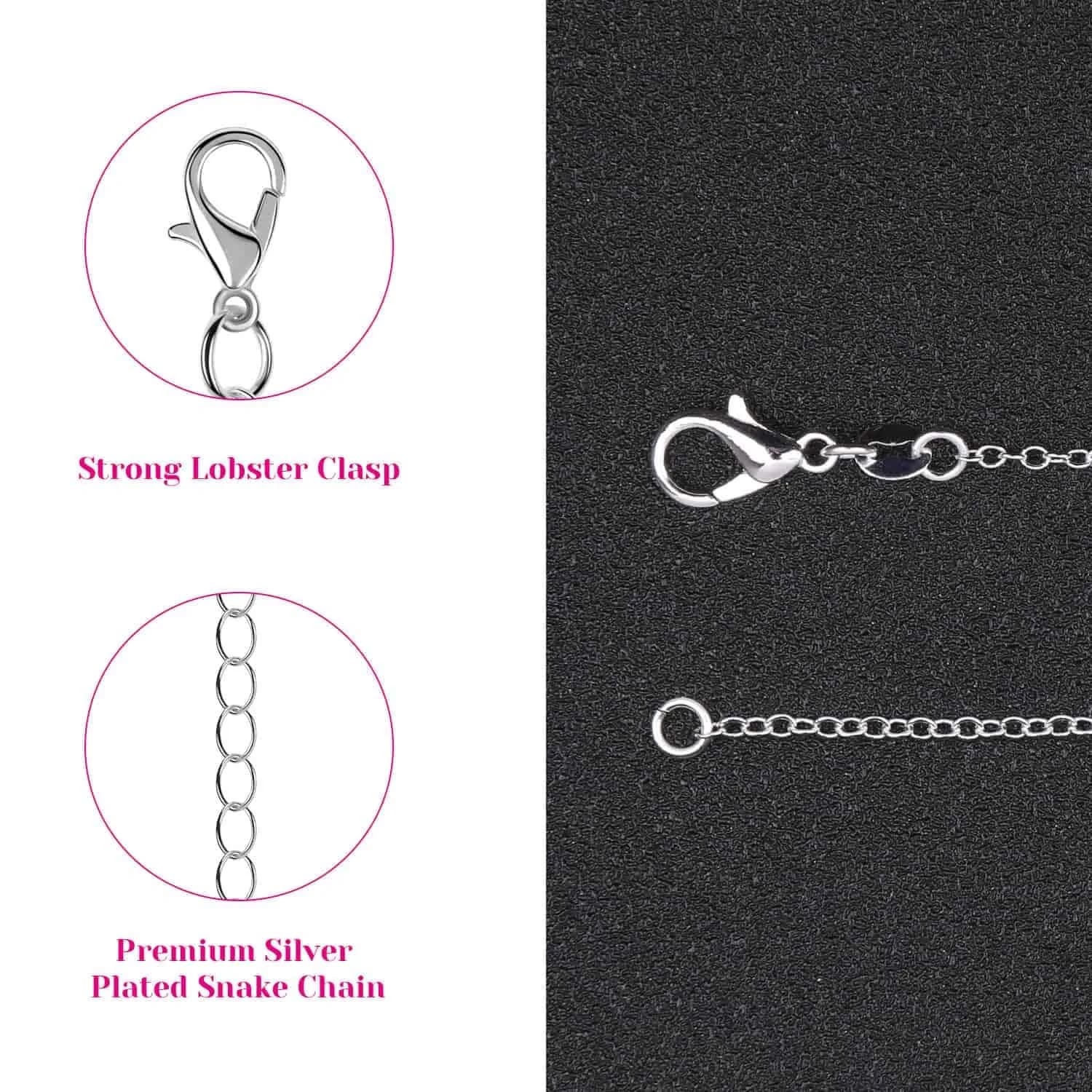 selizo Silver Plated Cable Necklace Chains 24 Inches (61 cm) | 30 Pack Bulk for Jewelry Making - view 3