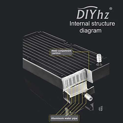 DIYhz 120mm Aluminum Water Cooling Radiator 155mm x 120mm x 27mm | Efficient Heat Exchanger for PC and Laser Systems thumbnail 4