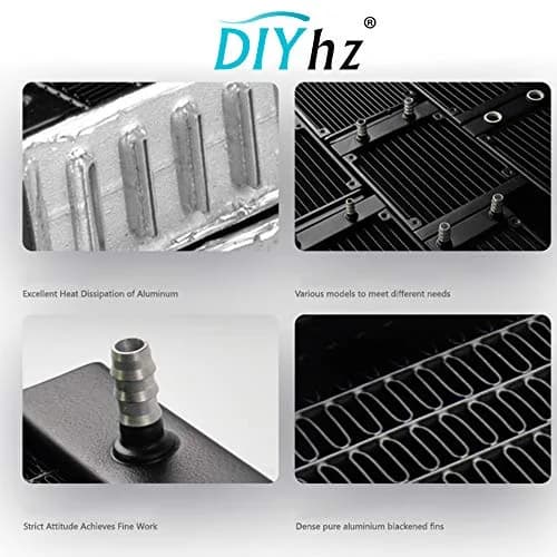 DIYhz 120mm Aluminum Water Cooling Radiator 155mm x 120mm x 27mm | Efficient Heat Exchanger for PC and Laser Systems thumbnail 3