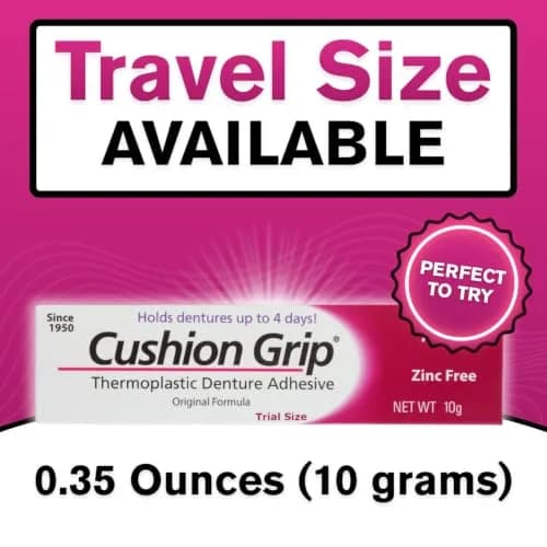 Cushion Grip Thermoplastic Denture Adhesive 10g (0.35 oz) | Holds Dentures Securely for Up to 4 Days thumbnail 2