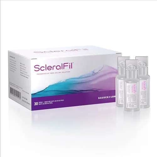 Bausch + Lomb ScleralFil Preservative Free Saline Solution for Scleral Lenses, Buffered Isotonic Rinsing & Insertion Solution for Soft and Rigid Gas Permeable Contacts, Single-Use Vials, 30 Count | 10.14ml (0.34 Fl Oz) Saline Solution thumbnail 1