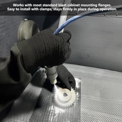 HOLDWIN Heavy Duty Sandblasting Gloves Rubber Gloves for Sandblaster Protective Safety Work Black Striped 24.8" | High Wear Resistance thumbnail 6
