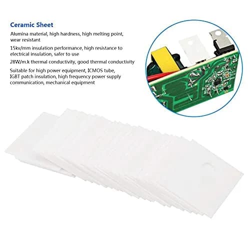 ViaGasaFamido Alumina Ceramic Insulating Sheet 17x22x1mm (100-Pack) | High Hardness Wear Resistance thumbnail 2