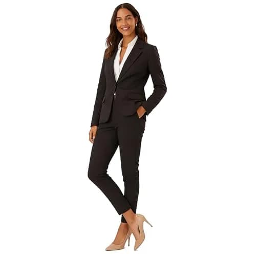 Marycrafts Women's Black Two Piece Pant Suit Set Size 4 | Tailored Fit for Work & Business thumbnail 3