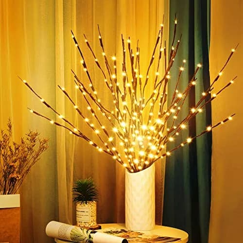 KXCOFTXI 3-Pack 30" Twig Lights USB Plug-in Branches Lights, 60 Warm White LEDs | Bendable Decorative Lights for Vases thumbnail 1