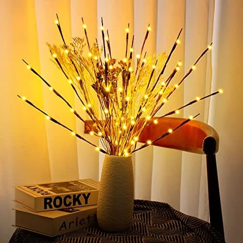 KXCOFTXI 3-Pack 30" Twig Lights USB Plug-in Branches Lights, 60 Warm White LEDs | Bendable Decorative Lights for Vases thumbnail 2