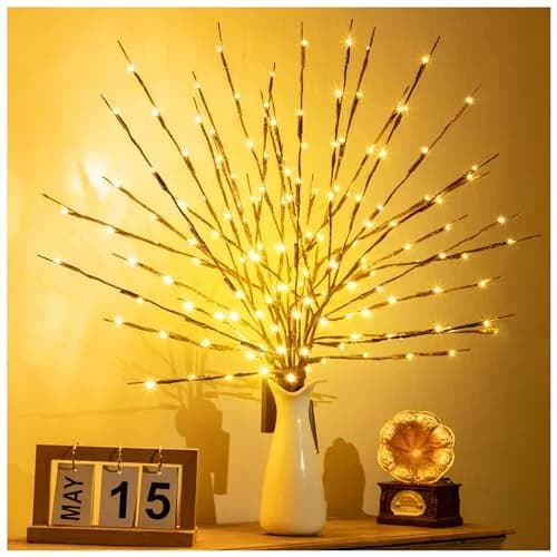 KXCOFTXI 3-Pack 30" Twig Lights USB Plug-in Branches Lights, 60 Warm White LEDs | Bendable Decorative Lights for Vases thumbnail 3