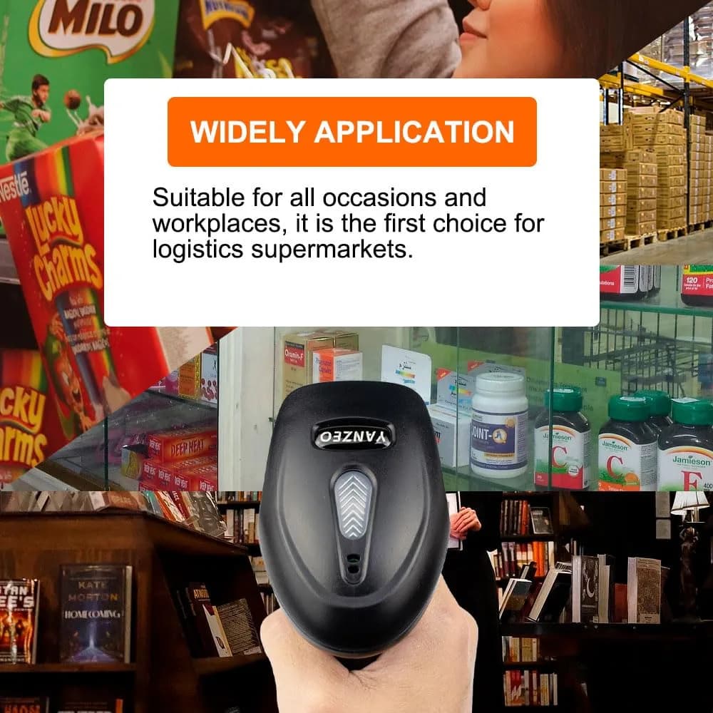 Yanzeo Wired USB CCD Handheld Barcode Scanner L1100 Black | 200 Scans/Sec - view 6