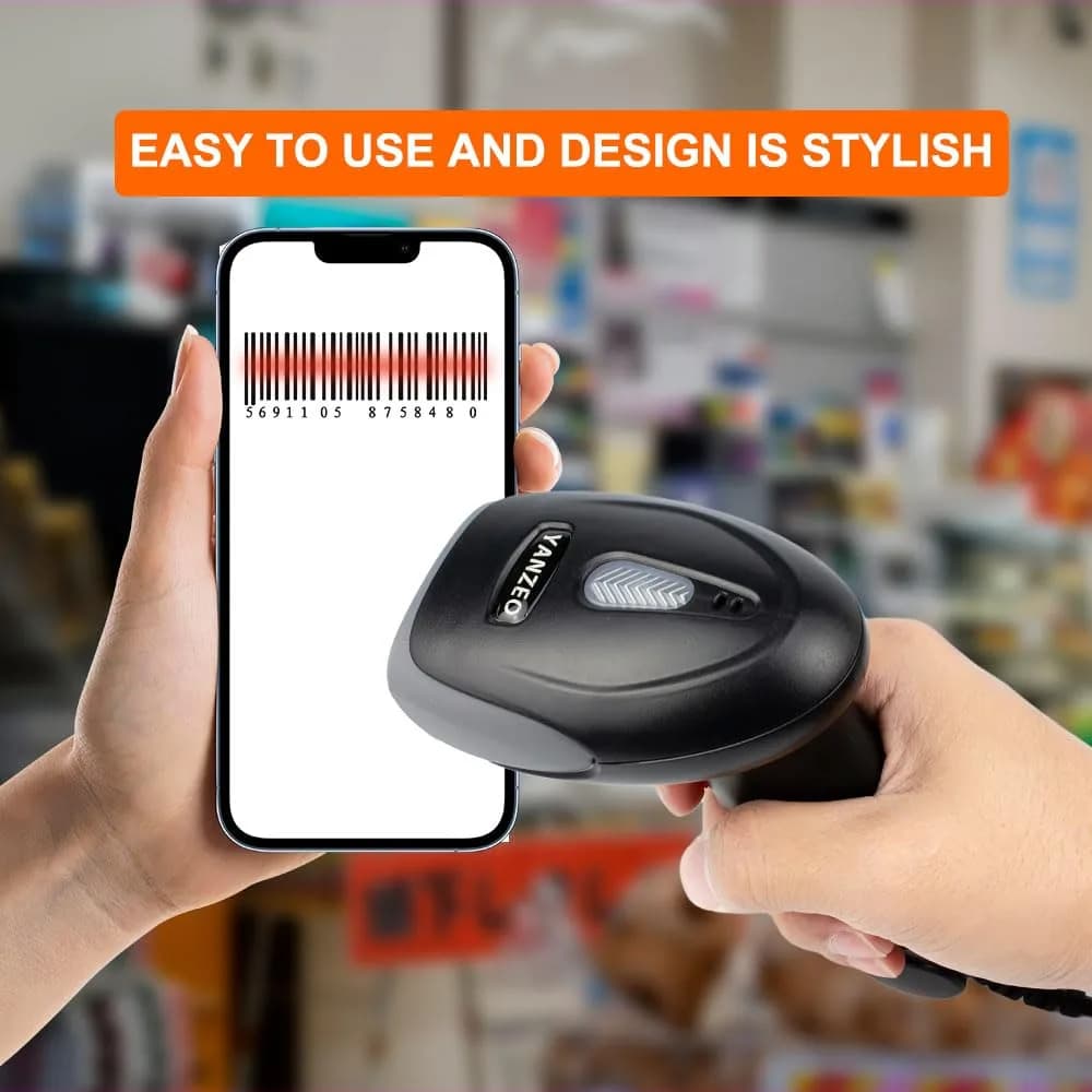 Yanzeo Wired USB CCD Handheld Barcode Scanner L1100 Black | 200 Scans/Sec - view 3