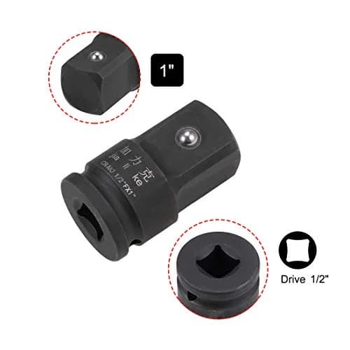 uxcell Impact Socket Adapter 1/2" F to 1" M | Chrome-Moly Steel, Impact-Resistant thumbnail 3