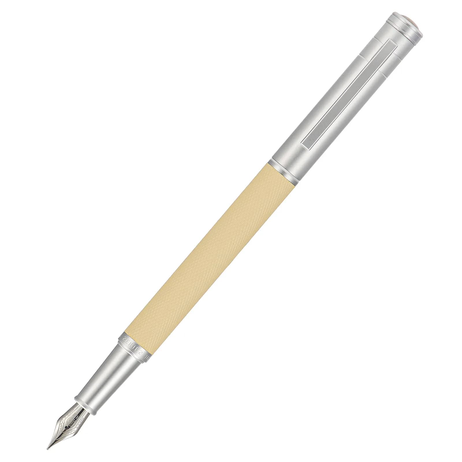 Asvine Silver Birch Forest Aluminum Fountain Pen Fine Nib with Converter & Metal Gift Box Set | Smooth Ink Flow - view 7