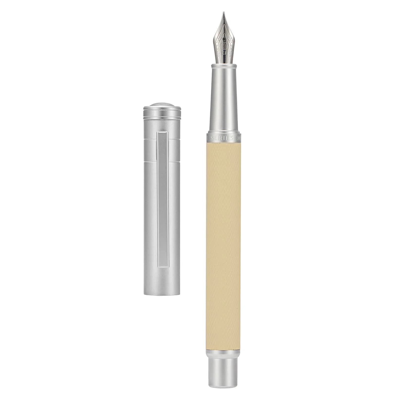 Asvine Silver Birch Forest Aluminum Fountain Pen Fine Nib with Converter & Metal Gift Box Set | Smooth Ink Flow - view 3