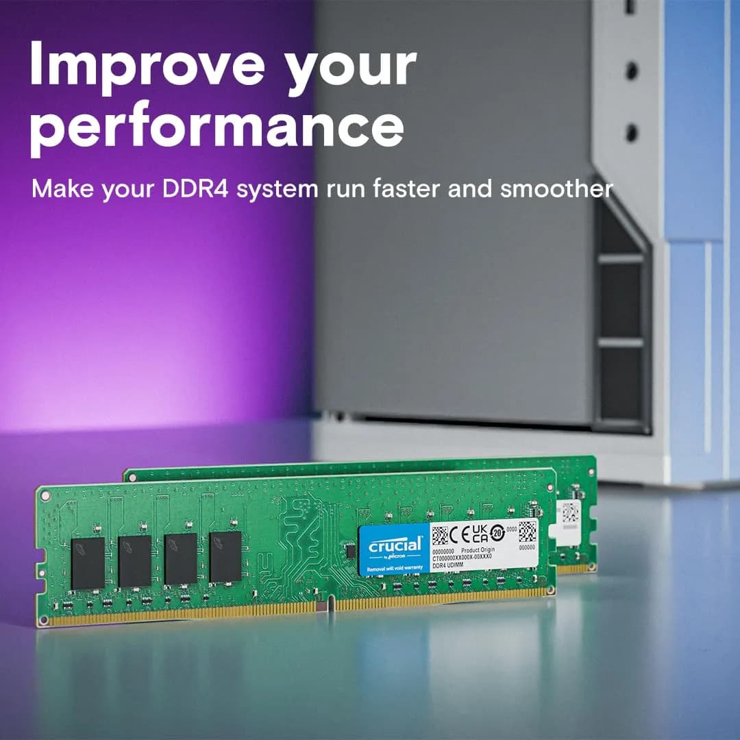 Crucial 32GB DDR4 RAM 3200MHz (PC4-25600) UDIMM 288-Pin | Downclockable to 2933/2666MHz - view 3