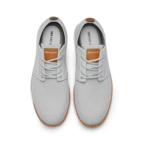 Bruno Marc Men's KnitFlex Breeze Casual Dress Sneakers Grey Size 8 (21cm x 12cm x 31cm) | Breathable Lightweight Mesh Lace-Up Derby Walking Shoes for Work & Weekend thumbnail 4