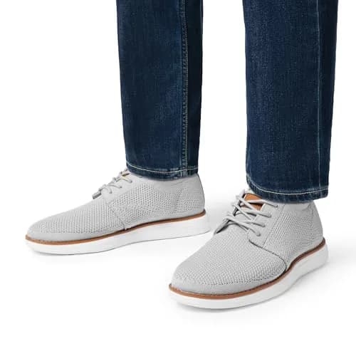 Bruno Marc Men's KnitFlex Breeze Casual Dress Sneakers Grey Size 8 (21cm x 12cm x 31cm) | Breathable Lightweight Mesh Lace-Up Derby Walking Shoes for Work & Weekend thumbnail 5