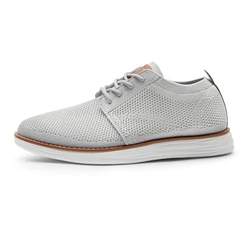Bruno Marc Men's KnitFlex Breeze Casual Dress Sneakers Grey Size 8 (21cm x 12cm x 31cm) | Breathable Lightweight Mesh Lace-Up Derby Walking Shoes for Work & Weekend thumbnail 9