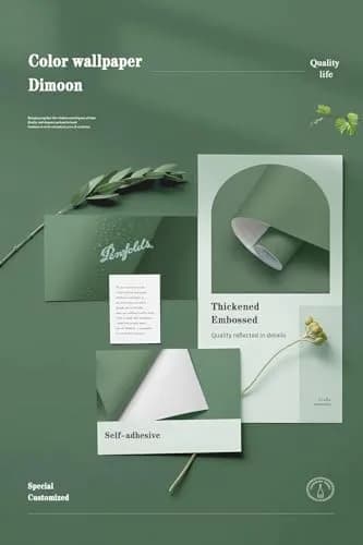 Dimoon Dark Green Textured Peel and Stick Wallpaper 45cm (17.7") x 300cm (118") | Renter Friendly Vinyl Roll thumbnail 4