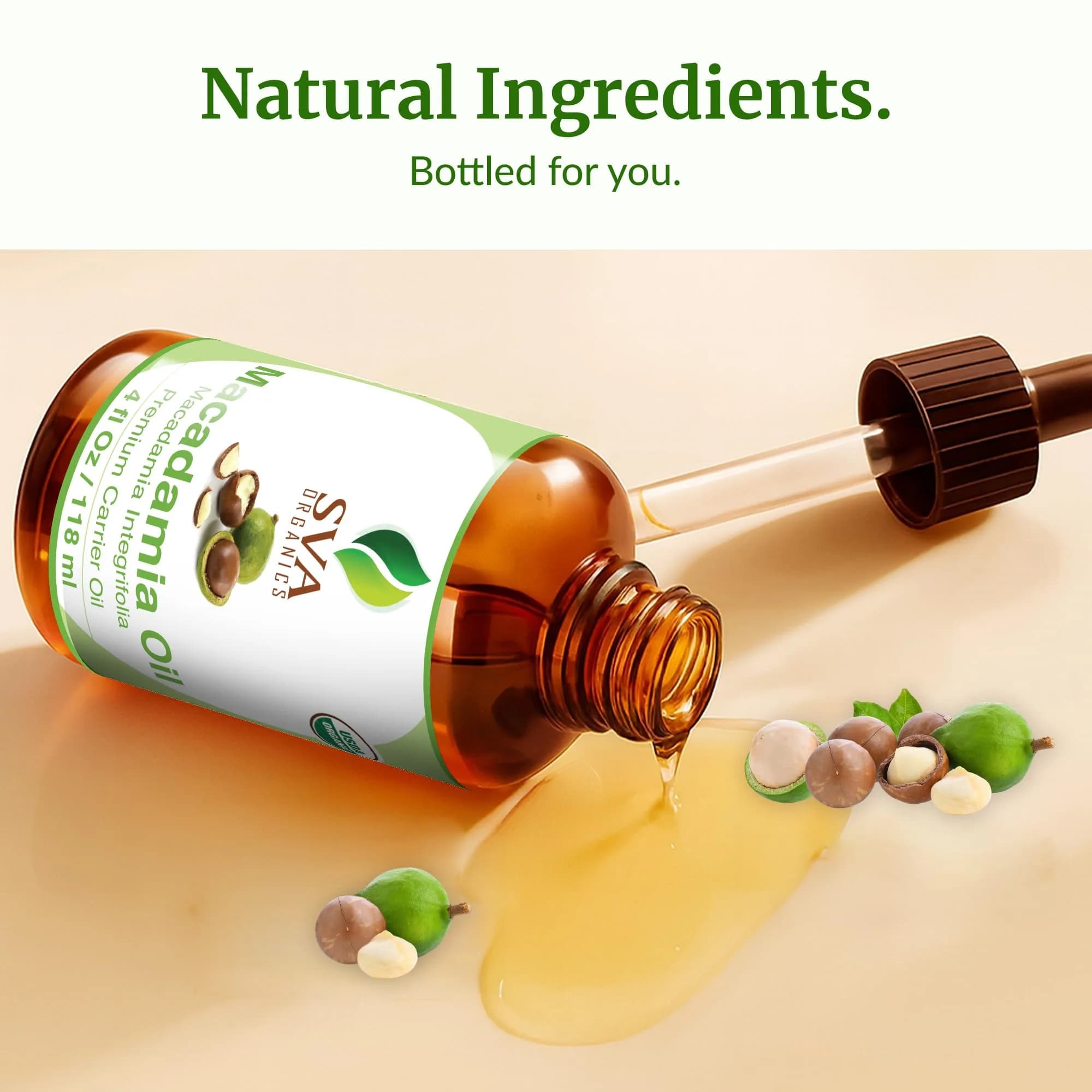 SVA ORGANICS Organic Macadamia Seed Carrier Oil 118 ml (4 Fl Oz) | Cold-Pressed, Unscented, Pure for Skin & Hair - view 8