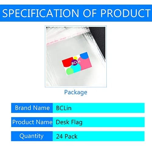 BCLin International Country Desk Flags Set with Stands, 24 Flags 8.2 x 5.5 inches | Tabletop Decor for Conferences thumbnail 3