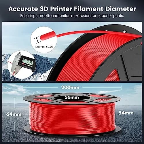 SUNLU PLA 3D Printer Filament, Red, 1kg | Reliable, Easy to Use, No Clogs, High Layer Adhesion thumbnail 5