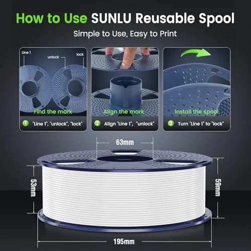 SUNLU PLA 3D Printer Filament, Red, 1kg | Reliable, Easy to Use, No Clogs, High Layer Adhesion thumbnail 8