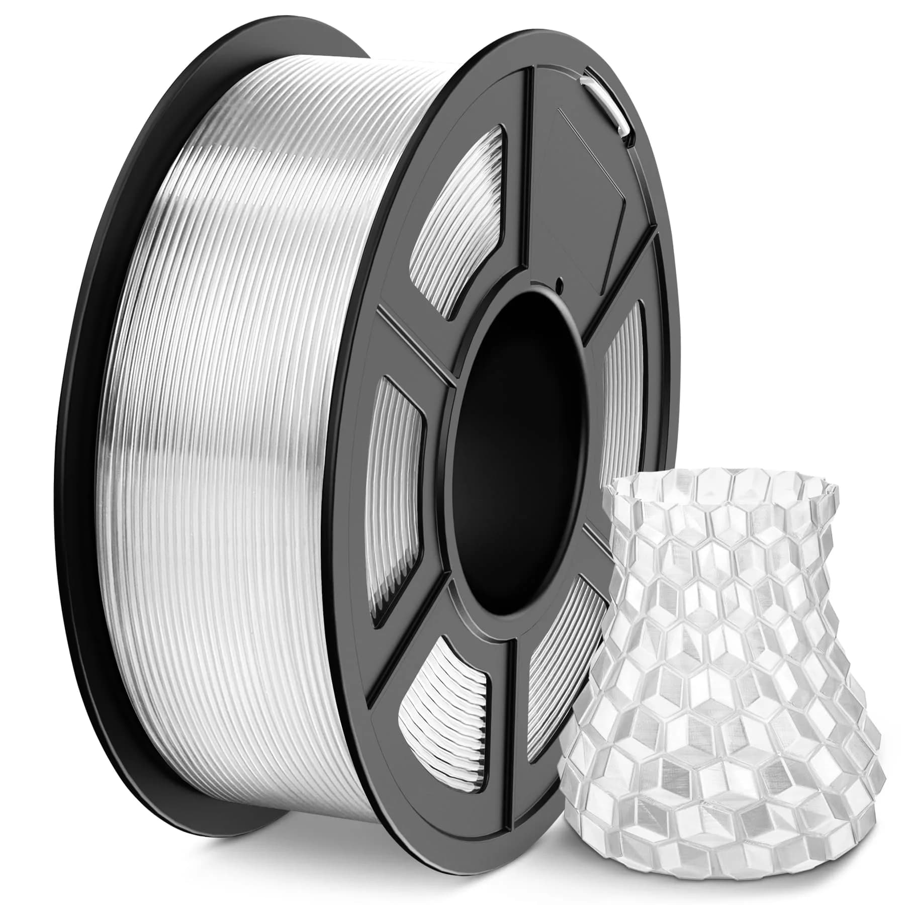 SUNLU PLA 3D Printer Filament, Transparent, 1kg | Easy to Use, High Layer Adhesion