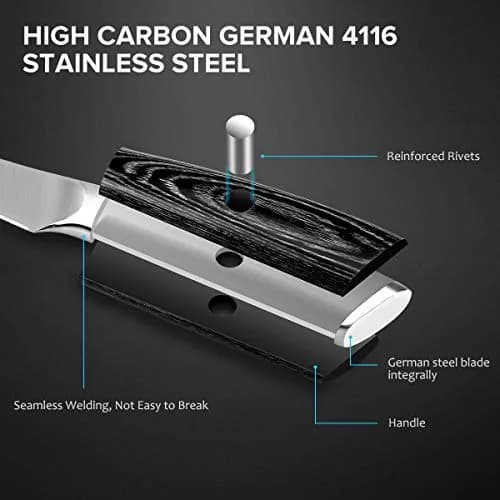 MOSFiATA 5” Chef Knife & 3.5” Fruit Knife Set with Sheath | German High Carbon Stainless Steel thumbnail 7