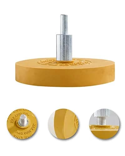 S SATC Decal Eraser Wheel with Adapter 3.25" (8.3 cm) | Removes Vinyl, Decals, Graphics & Double Faced Tape thumbnail 4
