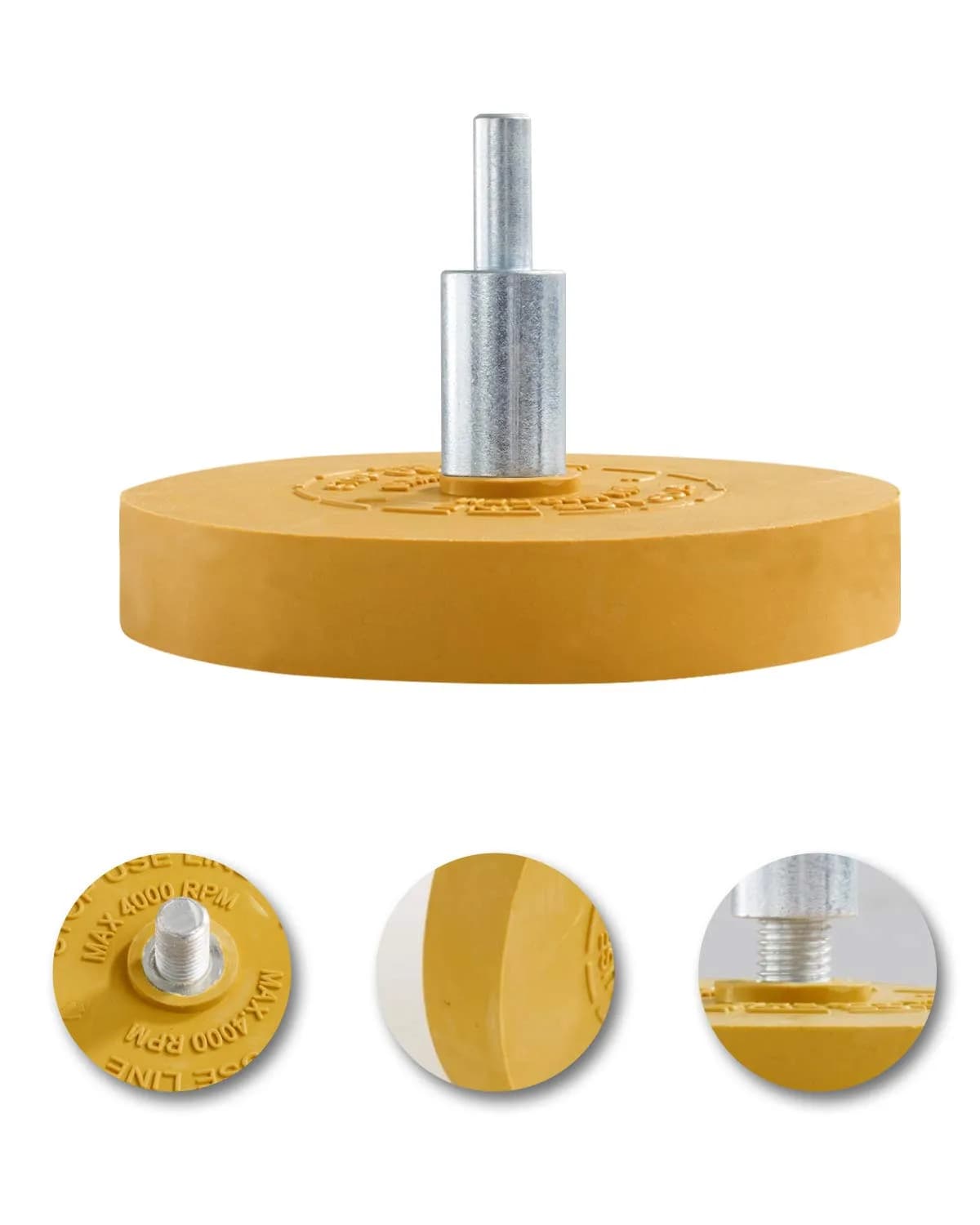 S SATC Decal Eraser Wheel with Adapter 3.25" (8.3 cm) | Removes Vinyl, Decals, Graphics & Double Faced Tape - view 4