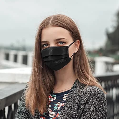 Wecolor Disposable Face Masks 120PCS, 3 Ply Breathable Non-Woven Fabric, Elastic Ear Loop, Black | Comfortable Fit for Daily Use thumbnail 6