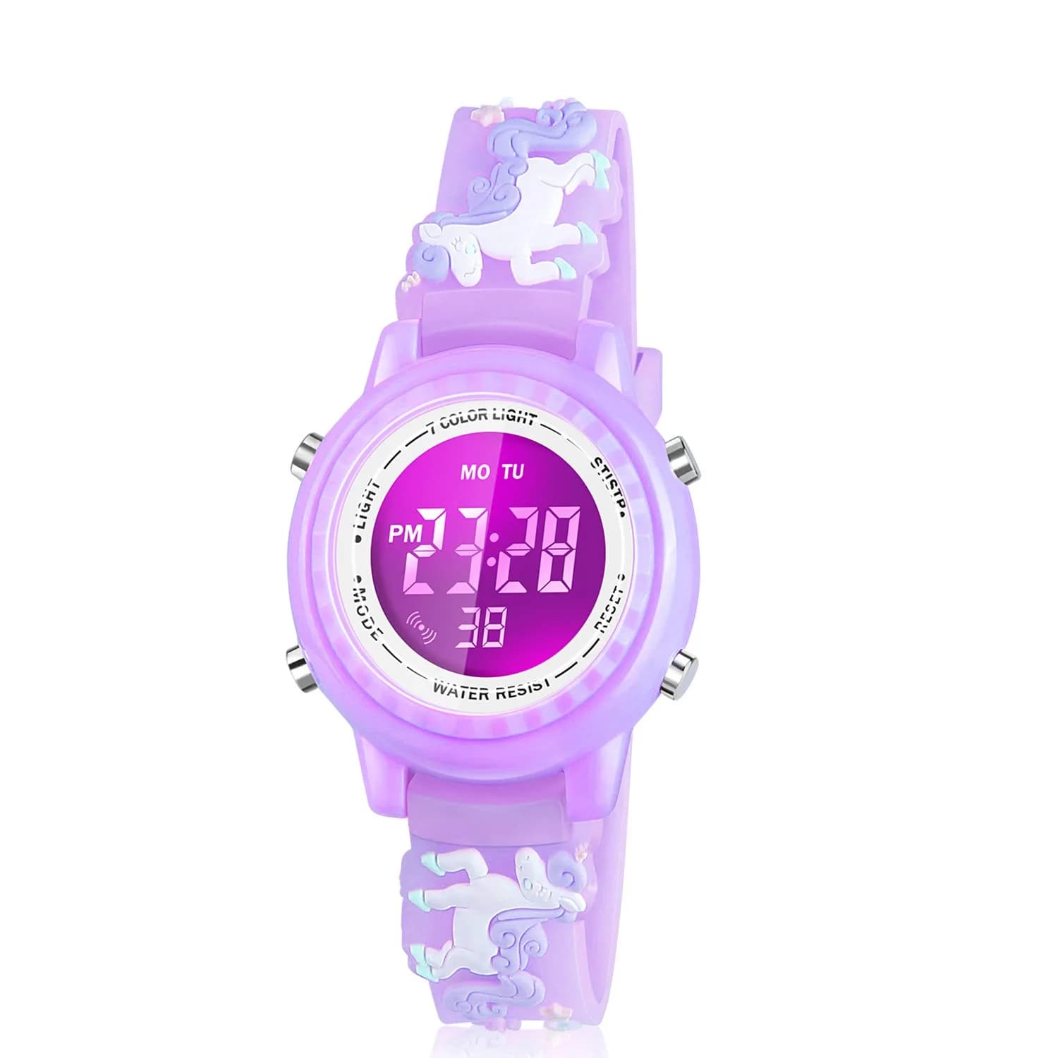Viposoon Unicorn Purple 3D Cartoon Watch for Girls 30mm (1.18 inches) | CE Certified Waterproof Kids Watch